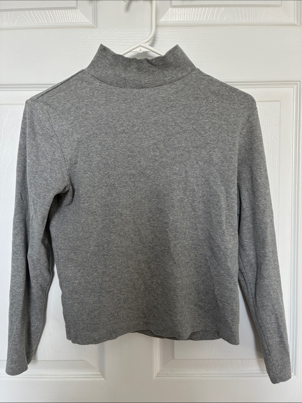 Classic Gray Mock Neck Women's Cotton